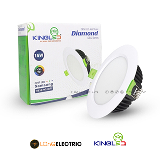 Đèn LED Âm Trần DIAMOND 15W Đổi Màu DL-15SS-T140-DM | KingLED