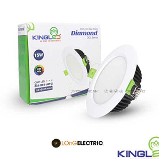 Đèn LED Âm Trần DIAMOND  15W DL-15SS-T140-V/TT/T  | KingLED